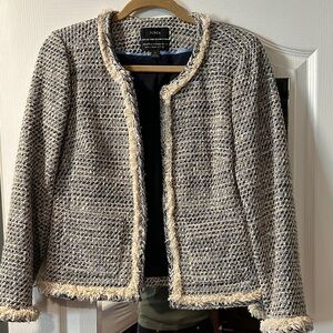 J. Crew Women's Textured Tweed Blazer - Cream and Black